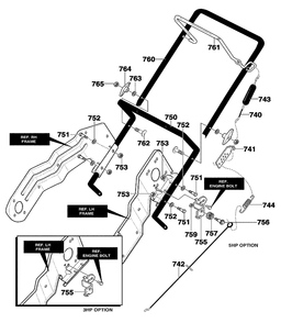 Handle Assembly Diagram and Parts List for 621450X4E 2001 Briggs and Stratton Snow Blower